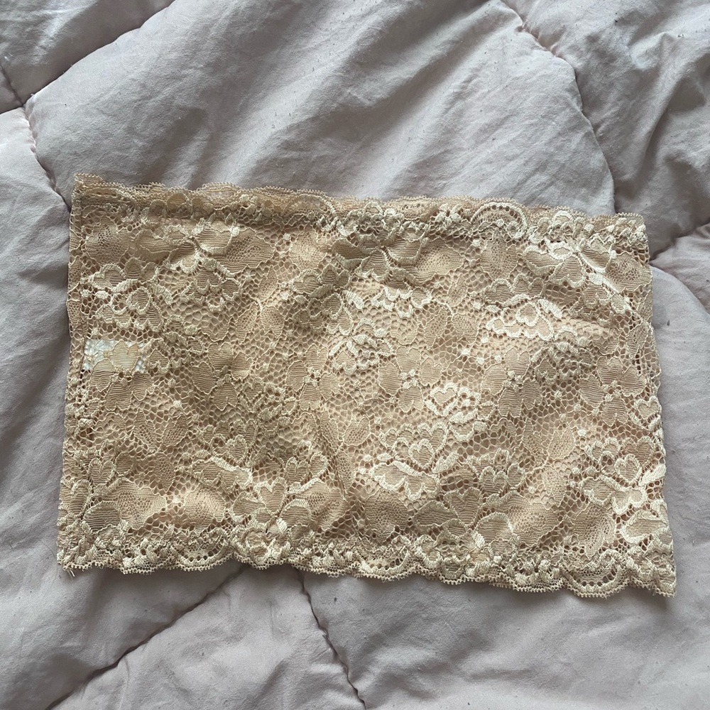 Tan Lace Bandeau Bralette